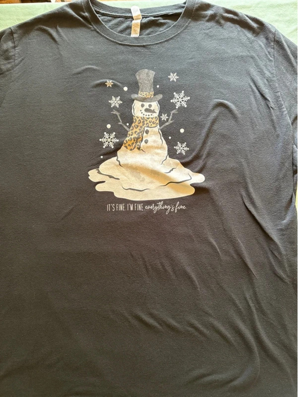 Size 3XL Long Sleeve t-shirt Melting snowman